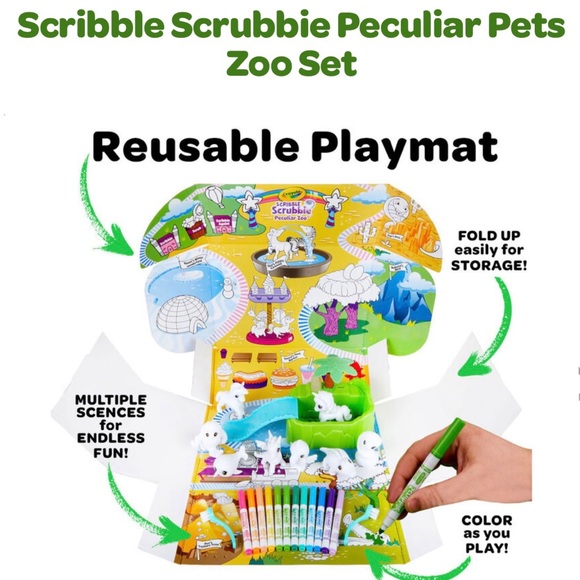 NIB Scribble Scrubbie Peculiar Zoo Play Set - Picture 6 of 12